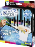 Textilpatronen Orbis Rot, Gelb, Blau, Schwarz, Grue