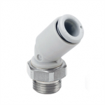 KQ2K10-03AS SMC KQ2K, One-touch Fitting White Color - 45° Male Elbow