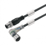1963931000 Weidmueller Sensor-actuator Cable (assembled) / Sensor-actuator Cable (assembled), Connecting line, M12 / M12, No. of poles: 4, Cable length: 10 m, pin, straight - socket, 90°