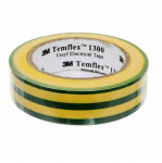 Изолента ПВХ 15мм Temflex 1300 жел./зел. (рул.10м) 3М 7100081324