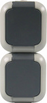 REV 2fach  Steckdose   Grau 005534