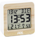 ADE CK1705 Funk Wecker Weiss, Bambus