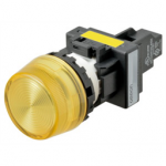 M22N-BP-TYA-YD Omron Indicator (Cylindrical 22-dia.), Cylindrical type (22/25 mm dia.), Plastic projected, Lighted, LED, Yellow, 100 VAC, Screw terminal (M3.5), IP66
