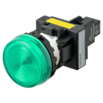 M22N-BN-TGA-GD Omron Indicator (Cylindrical 22-dia.), Cylindrical type (22/25 mm dia.), Plastic flat, Lighted, LED, Green, 100 VAC, Screw terminal (M3.5), IP66