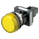 M22N-BC-TYA-YA Omron Indicator (Cylindrical 22-dia.), Cylindrical type (22/25 mm dia.), Resin flat sculpture type, Lighted, LED, Yellow, 6 VAC/VDC, Screw terminal (M3.5), IP66