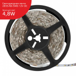 Лента светодиодная Elementary 2835/60-SMD 4.8Вт 12В DC IP20 красн. (уп.5м) Gauss 355000705