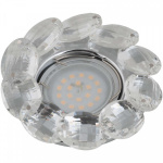 Светильник декоративный встраиваемый DLS-P114 GU5.3 CHROME/CLEAR "Peonia" без лампы GU5.3 основание металл цвет хром отделка кристалл прозр. Fametto 10547