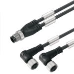 1466130500 Weidmueller Sensor-actuator adaptor cable (assembled) / Sensor-actuator adaptor cable (assembled), Connecting line, M12 / M12, 3, 5 m, Twin cabling, Black