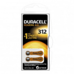 Батарейки DURАCELL ZA312 для слух. аппаратов бл/6шт