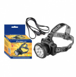 Фонарь налобный аккумуляторный LED 5363 (220В 9LED 2 режима; черн.) Ultraflash 11257