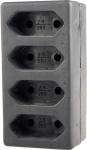 GAO 0132 4fach Steckdosen-Verteiler Schwarz