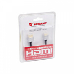 Шнур HDMI - mini HDMI gold 1.5м Ultra Sliм (блист.) Rexant 17-6713