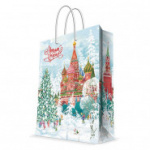 Пакет подарочный ламинированный Кремль НГ 17.8х22.9х9.8см арт.78255