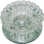 Светильник декоративный встраиваемый DLS-F124 G4 GLASSY/CLEAR "Fiore" без лампы G4 основание стекло цвет зеркальный отделка кристалл прозр. Fametto 10643