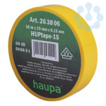 Изолента ПВХ 19мм (рул.20м) d74мм жел. HAUPA 263848