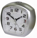 EUROTIME 21010-07 Quarz Wecker Silber Alarmzeiten