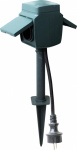 GAO 8472 Gartensteckdose 2fach  Dunkel-Gruen