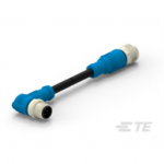 T4162213003-006 TE Connectivity M12 to M12 Cable Assembly Double-Ended Right Angle Male To Straight Female / 7000 mm PVC Cable, 3 wire / Shielded