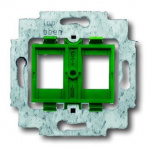 Суппорт для 2-х неэкранированных R&M разъёмов фирмы AVAYA (AT&T / Lucent technologies), Giga Speed, PowerSUM, MGS 300 BH-xx, с зелёным цоколем, без распорок