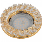 Светильник декоративный встраиваемый DLS-P121 GU5.3 GOLD/CLEAR "Peonia" без лампы GU5.3 основание металл цвет хром отделка стекло прозр. Fametto 10556