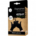 Перчатки одноразовые EcoLat нитрил черные р-р L 10 шт./уп.