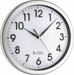 TFA 60.3519.02  Funk Wanduhr 30.8 cm x 4.3 cm Silb
