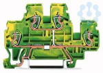 Клемма 2-х уровневая проходная 4х(0.08-2.5кв.мм)(0.08-4кв.мм) жел. зел. (уп.50шт) WAGO 870-507