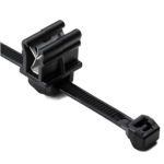 156-00870 HellermannTyton Cable Tie and Edge Clip, 50 lb, 6.0" Long, EC10, Panel Thickness .04"-.12", PA66HS, Black, 500/bag