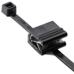 156-00856 HellermannTyton Cable Tie and Edge Clip, 6.0" Long, EC4B, Panel Thickness .04"–.12", 30lb, PA66HS, Black, 500/bag
