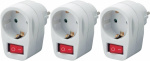 Basetech  Schaltbare Zwischensteckdose  3er Set 1p