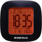 Basetech E0126R Funk Wecker Schwarz Alarmzeiten 1