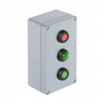 1537540000 Weidmueller Atex metal enclosure assembled / Klippon Control Station (control and signalling device), Control / signalling device, KLIPPON K51 EX,  Aluminium AlSi12, Pushbutton - red, Light module - green, Pushbutton - green, 2 NC contact, 2 NO