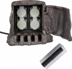 Heitronic 37501 Gartensteckdose 4fach  Braun