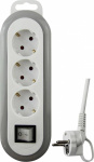 GAO 0551 Steckdosenleiste mit Schalter 3fach Weiss,