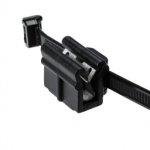 156-00876 HellermannTyton Cable Tie and Edge Clip, 50 lb, 8.0" Long, EC22, Panel Thickness .04"-.12", PA66HS, Black, 500/bag