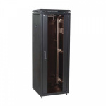 Шкаф сетевой 19дюйм LINEA N 18U 600х800мм стеклянная передняя дверь задняя металлическая черн. ITK LN05-18U68-GM