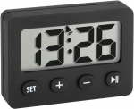 TFA 60-2014-01 Quarz Wecker Schwarz Alarmzeiten 1