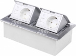 LEDmaxx 105627 2fach Fussboden-Einbausteckdose  mit