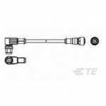 2273120-4 TE Connectivity M12 to M12 Cable Assembly Double-Ended Male Right Angle To Straight Female / 1500 mm PUR Cable, 3 wire / Unshielded
