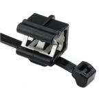 156-00878 HellermannTyton Cable Tie and Edge Clip, 50 lb, 8.0" Long, EC24, Panel Thickness .12"-.24", PA66HS, Black, 500/bag