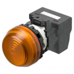 M22N-BG-TOA-OA-P Omron Indicator (Cylindrical 22-dia.), Cylindrical type (22/25 mm dia.), Plastic semi-spherical, Lighted, LED, Orange, 6 VAC/VDC, Push-In Plus Terminal Block, IP66