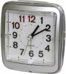 EUROTIME 27803-07 Quarz Wecker Silber