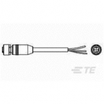 2273043-4 TE Connectivity M12 Cable Assembly Single-Ended Female Straight / 10000 mm PUR Cable, 3 wire / Shielded