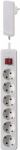 NVB 105671 Steckdosenleiste mit Schalter  Weiss Fla