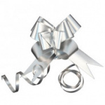 Бант бабочка, набор 10 шт, 30х500 мм, метал.серебряный 44905