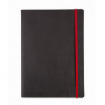 Блокнот OXFORD BLACK?n?RED А5+ 72л фикс.резинка, карман, мягк.обл.400051203