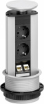 EVOline 93100314 Steckdosenturm 2fach Schwarz-Silb
