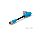 T4052118003-004 TE Connectivity M8 to M12 Cable Assembly Double-Ended Straight Male To Right Angle Female / 3000 mm PVC Cable, 3 wire / Unshielded