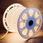 Лента светодиодная SMD5730 6.5x17мм 120LED/м 220В IP67 тепл. бел. (уп.100м) Neon-Night 142-704