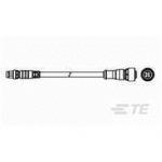 1-2273108-4 TE Connectivity M8 to M12 Cable Assembly Double-Ended Male Straight To Straight Female / 1500 mm PVC Cable, 3 wire / Unshielded